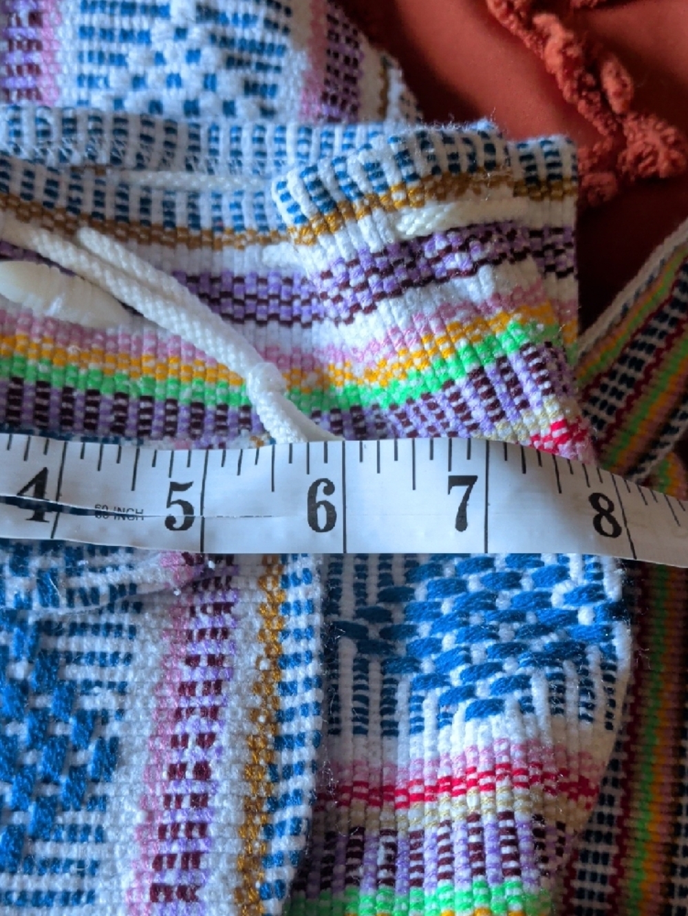 Mexican Multicolor Backpack with Blue Pattern - Picture 5 of 6